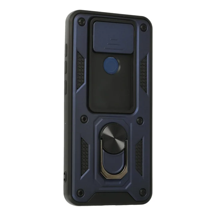 Mey İthalat®   Redmi Note 9 Kılıf Pars Lens Yüzüklü Silikon - Lacivert
