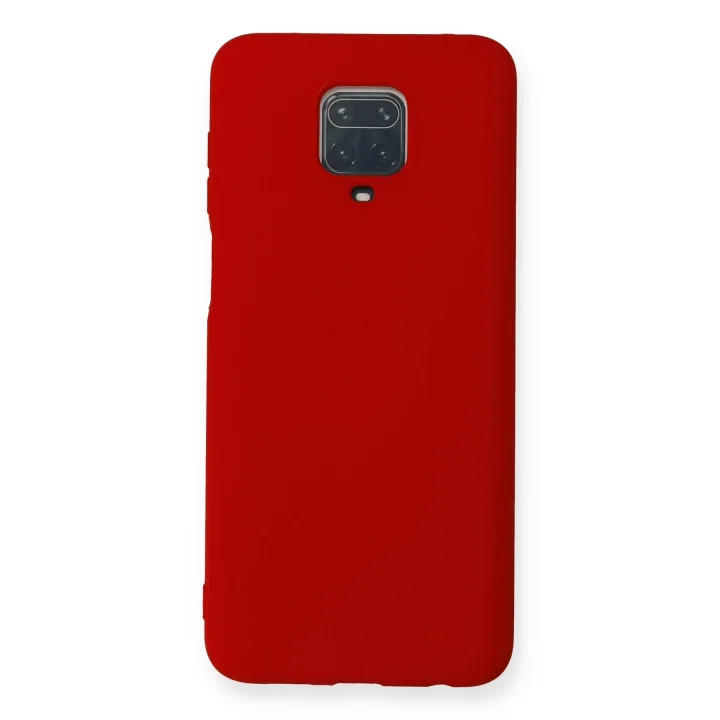 Mey İthalat®  Xiaomi Redmi Note 9 Pro Kılıf Nano içi Kadife Silikon - Kırmızı