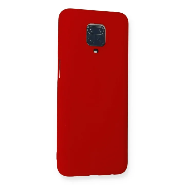 Mey İthalat®  Xiaomi Redmi Note 9 Pro Kılıf Nano içi Kadife Silikon - Kırmızı
