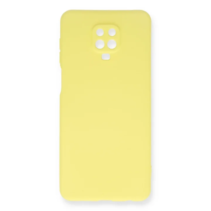 Mey İthalat®  Xiaomi Redmi Note 9 Pro Kılıf Nano içi Kadife Silikon - Sarı