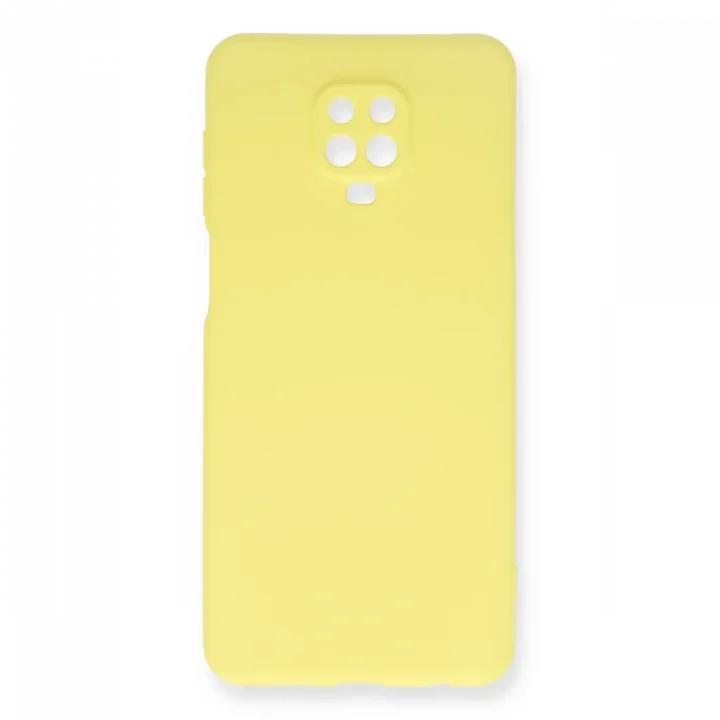 Mey İthalat®  Xiaomi Redmi Note 9 Pro Kılıf Nano içi Kadife Silikon - Sarı