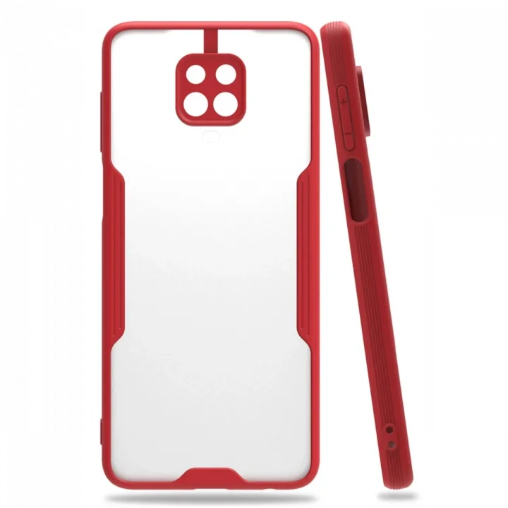 Mey İthalat®   Redmi Note 9S Kılıf Platin Silikon - Kırmızı