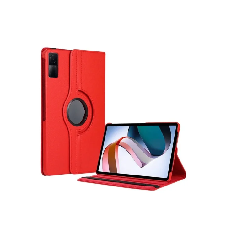 Mey İthalat®  Xiaomi Redmi Pad SE 4G Kılıf 360 Tablet Deri Kılıf - Kırmızı