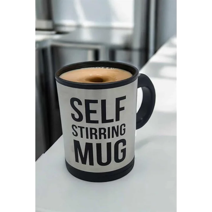 Mey İthalat® Yazılı Kupa Kendi Kendini Karıştıran Mikser Kupa Termos Bardak