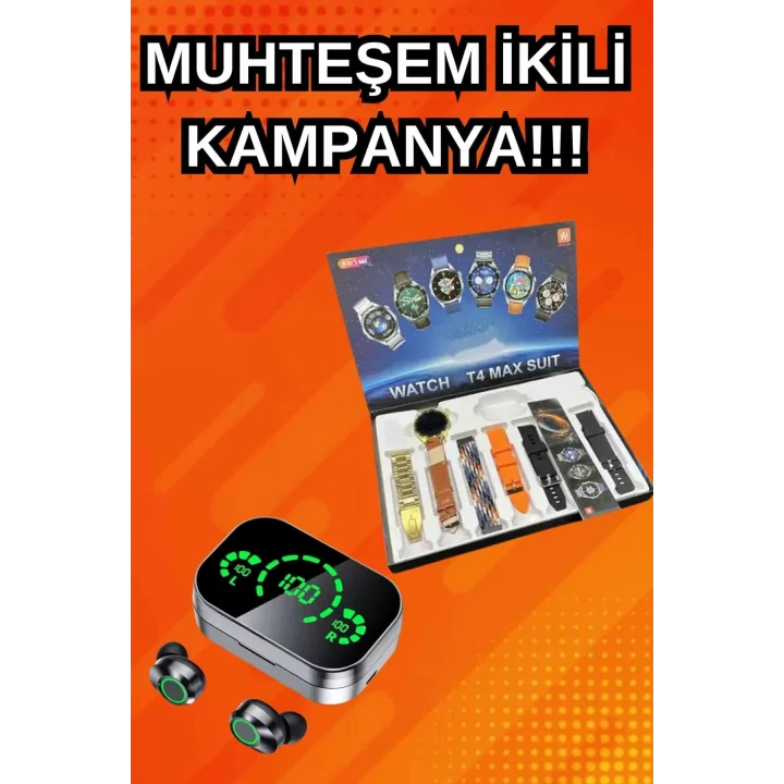 Mey İthalat® Yeni Model Akıllı Saat ve Ucuz Kaliteli Bluetooth Kulaklık Amoled Ekran Aynalı
