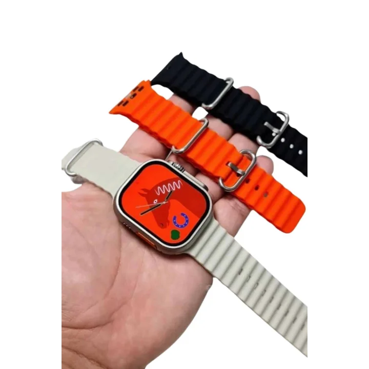 Mey İthalat® Yeni Nesil 3 Kordonlu Kol Saati 49 MM Amoled Ekran Akıllı Saat