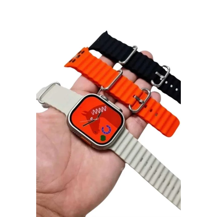 Mey İthalat® Yeni Nesil 3 Kordonlu Kol Saati 49 MM Amoled Ekran Akıllı Saat