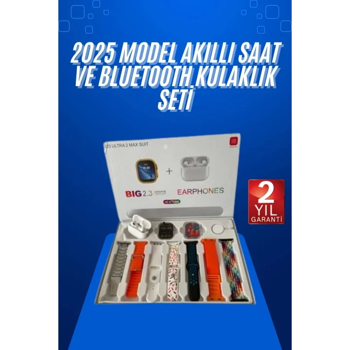 Mey İthalat® Yeni Nesil 7 Kordonlu Arama Bildirim Özellikli Kulaklık Hediyeli Akıllı Saat