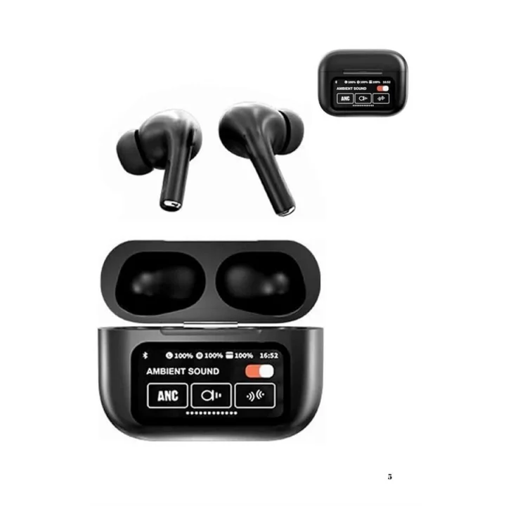 Mey İthalat® Yeni Nesil ANC Özellikli Çağrı Cevaplayan Dokunmatik Ekranlı Bluetooth Kulaklık Siyah