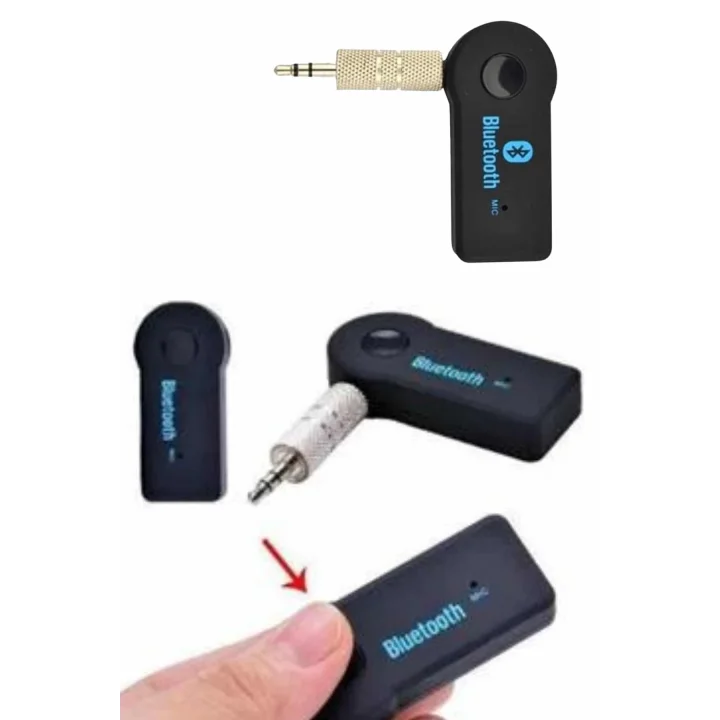 Mey İthalat® Yeni Nesil Bluetooth Aux Araç Kiti Siyah TV Tablet Telefon Araç Araba