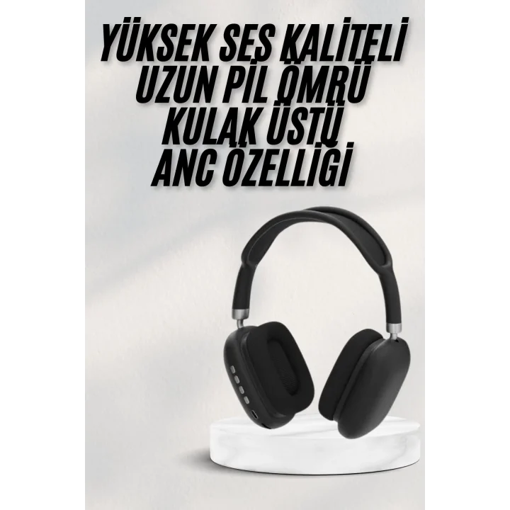 Mey İthalat® Yeni Nesil Bluetooth Kulaklık Kulak Üstü ANC Özelliği Yüksek Ses Kaliteli