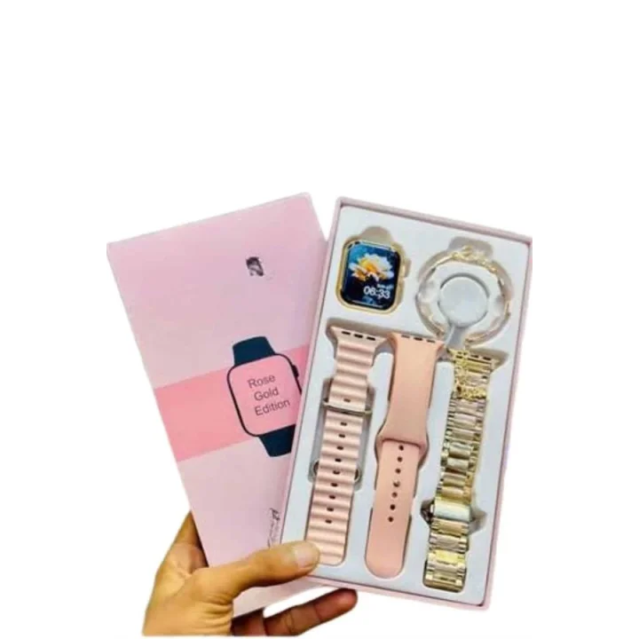 Mey İthalat® Yeni Nesil Kadın Akıllı Saat Rose Gold Android ve İos Uyumlu