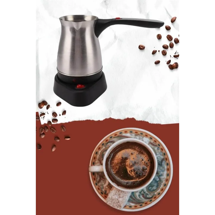 Mey İthalat® Yeni Nesil Türk Kahve Makinesi Cezvesi Siyah Gri Kablolu Pratik