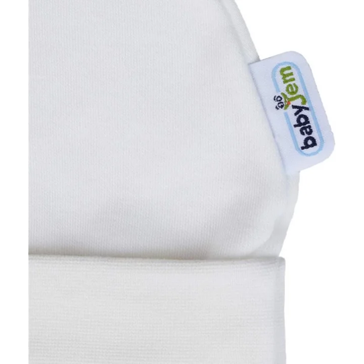 Mey İthalat®  Yenidoğan Bebe Şapka 397 Beyaz