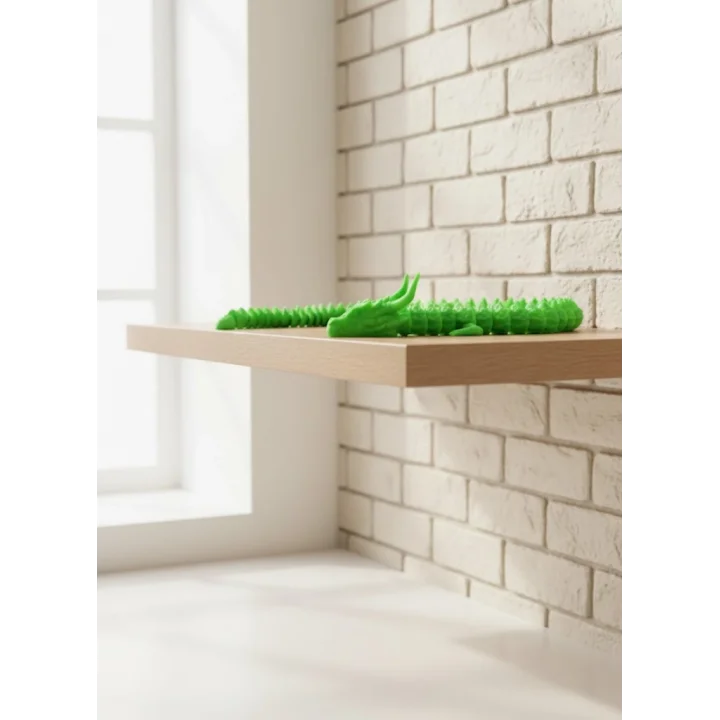 Mey İthalat® Yeşil Hareketli Ejderha Figürü Esnek Gövdeli Fantastik Dekor 60 cm