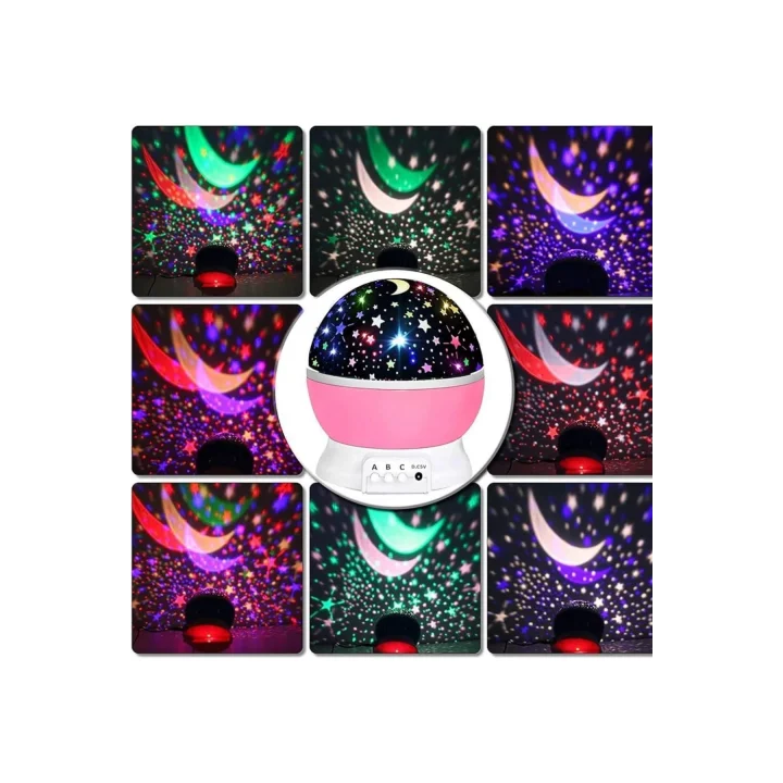 Mey İthalat® Yıldız Görünümlü Gece Lambası Renkli Masa Lambası Gökyüzü Projeksiyon