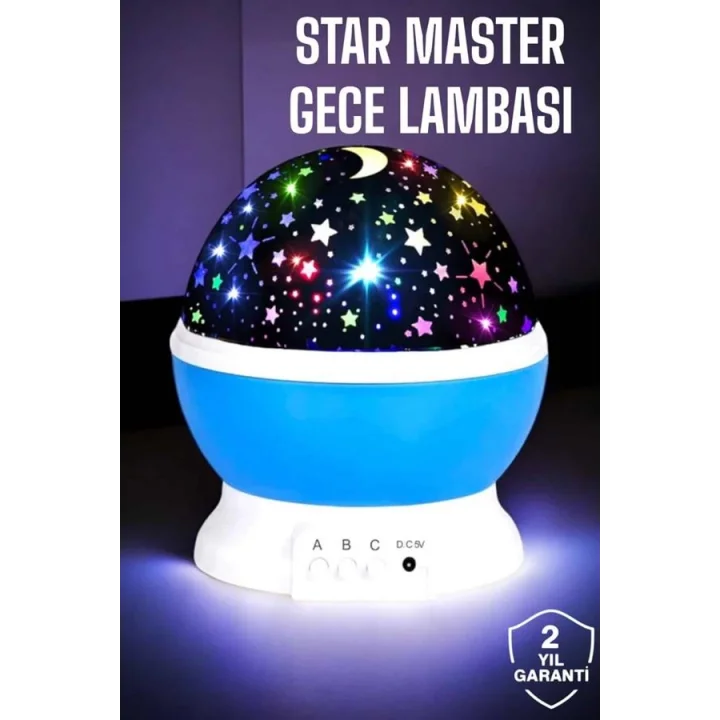 Mey İthalat® Yıldızlı Gökyüzü Projeksiyon Gece Lambası Hareketli Işık Şovu