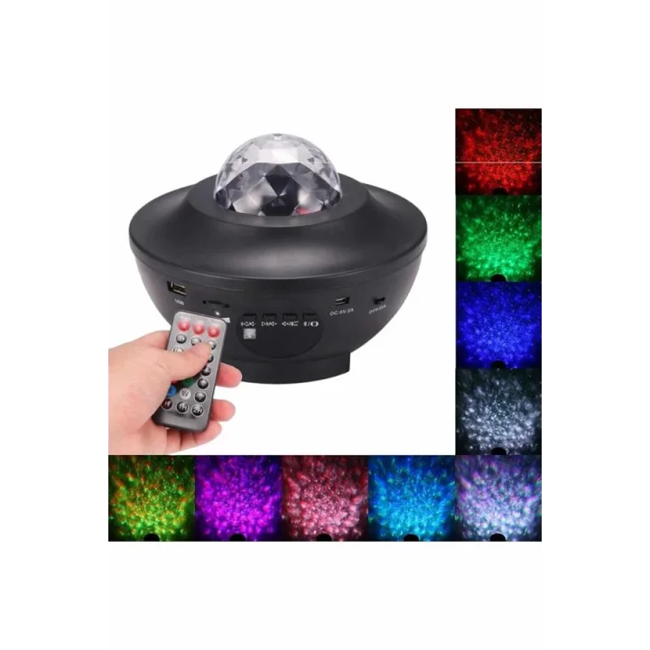 Mey İthalat® Yıldızlı gökyüzü Projektörü Uzaktan kumandalı Çocuklara Özel Şarjlı