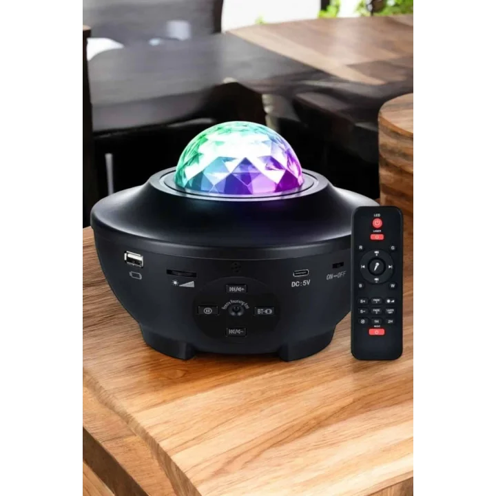 Mey İthalat® Yıldızlı gökyüzü Projektörü Uzaktan kumandalı Çocuklara Özel Şarjlı