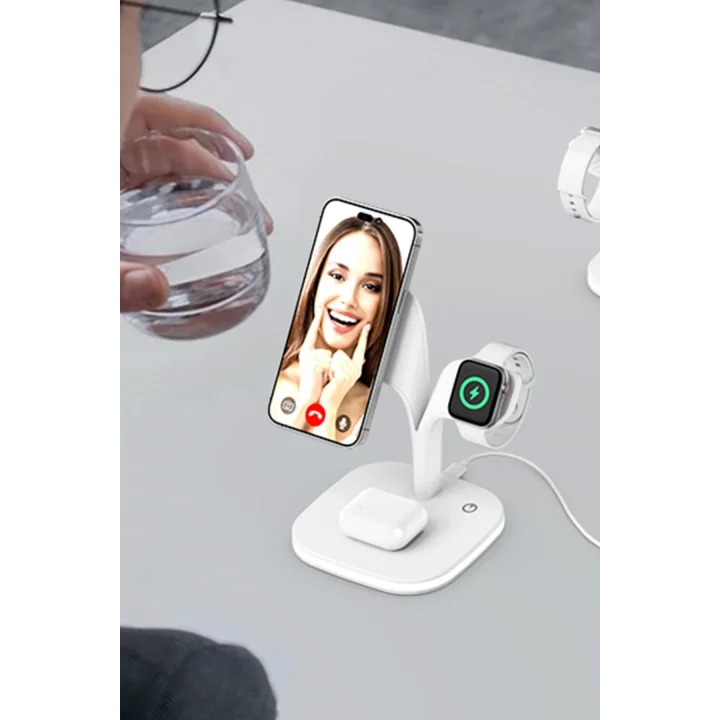 Mey İthalat®  YM-UD22 Kablosuz Şarj Masaüstü Set - Siyah