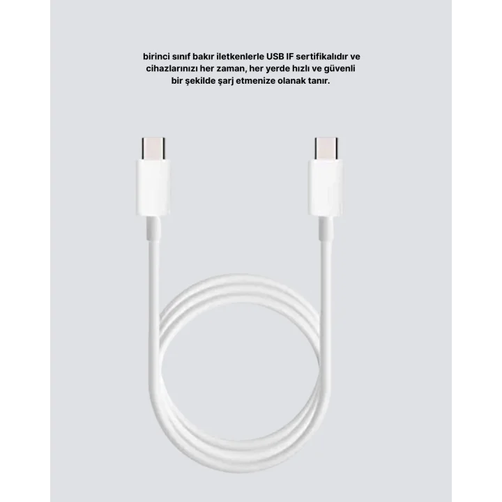 Mey İthalat® Yüksek Hızlı 30W 5.0A Type-C Kablo Şarj
