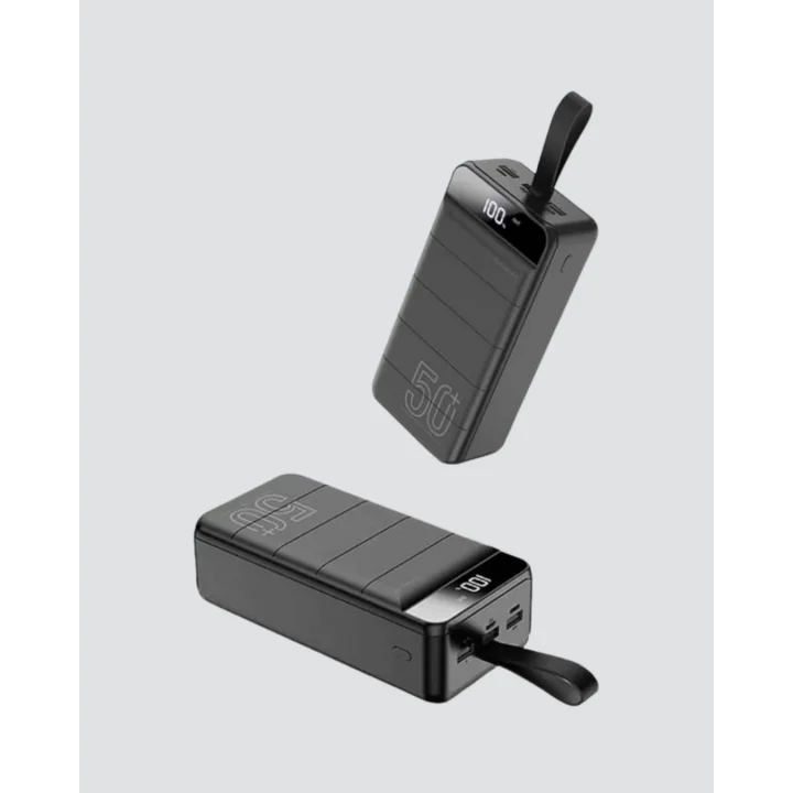 Mey İthalat® Yüksek Kapasiteli 50.000 mAh Powerbank – Type-C, Lightning ve Micro USB Uyumlu, Çoklu Cihaz Şarj Özellikli