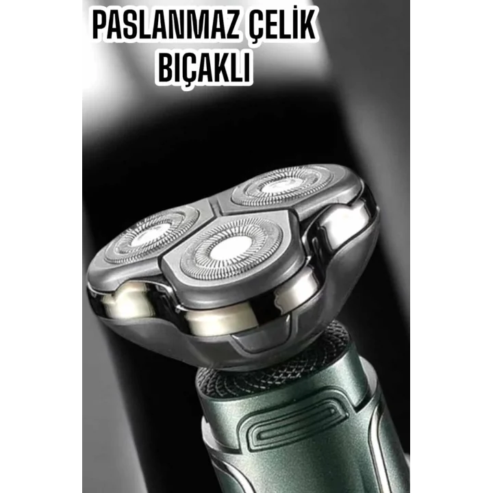 Mey İthalat® Yüksek Performanslı 3 Başlıklı Profesyonel Tıraş Makinesi
