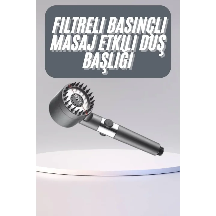 Mey İthalat® Yüksek Performanslı Masaj Etkili Su Tasarruflu Duş Başlığı Krom Kaplama Uzun Ömürlü