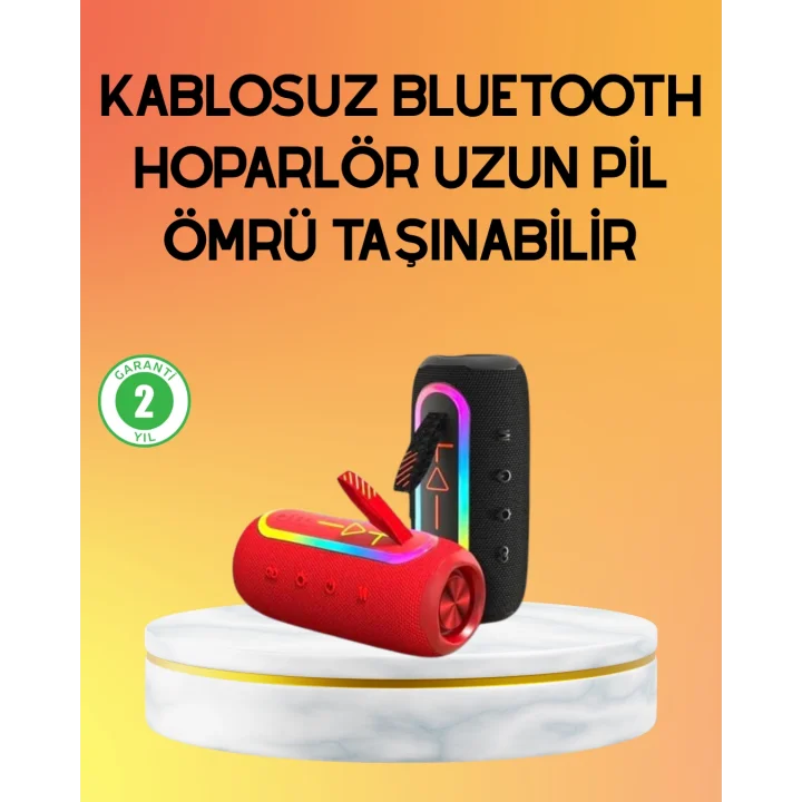 Mey İthalat® Yüksek Ses Kaliteli Kablosuz Hoparlör LED Işıklı