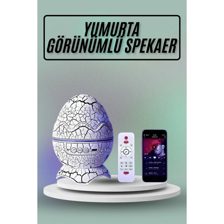 Mey İthalat® Yumurta Görünümlü Masa ve Gece Lambası Renk Değiştirebilen Projektör