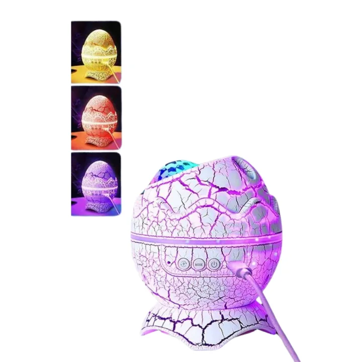 Mey İthalat® Yumurta Şeklinde Su Dalgalı Bluetooth Speaker Lamba Renkli Şarjlı