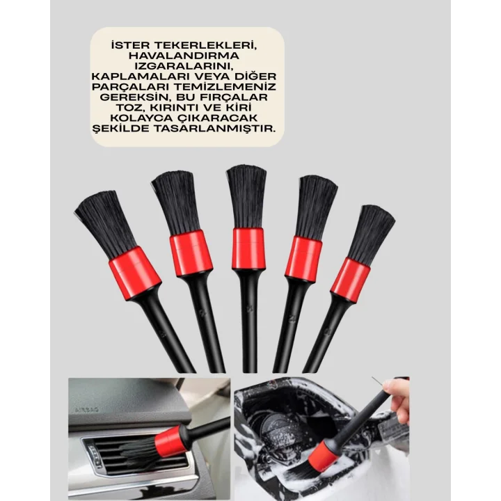 Mey İthalat® Yumuşak Kıllı Araç Bakım Fırça Takımı