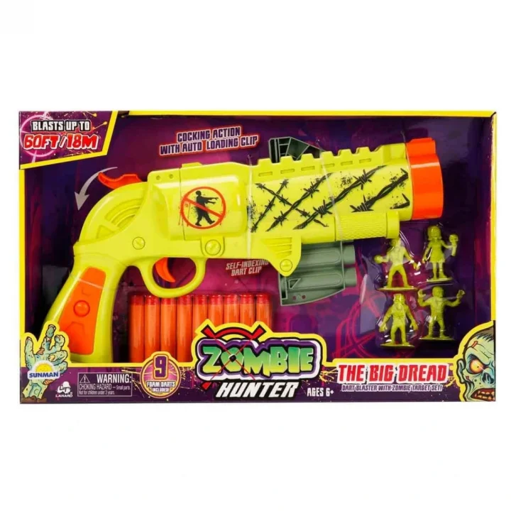 Mey İthalat® Zombie Hunter 9 li Sünger Dart Atan Silah 31 cm