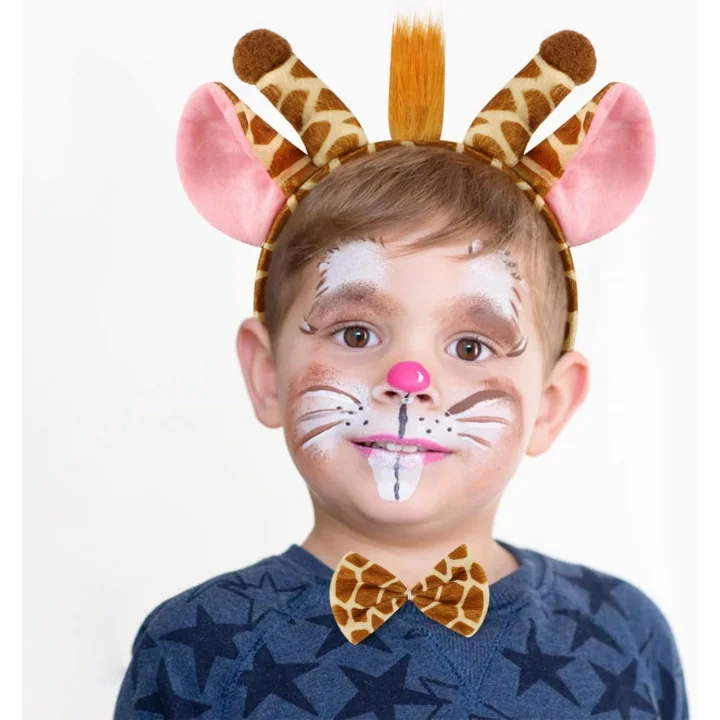 Mey İthalat® Zürafa Kosümü Aksesuar Seti 3 lü - Taç Papyon Kuyruk