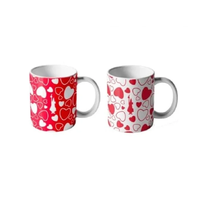 Bialetti - Kalp Desenli 2Li Kupa Seti