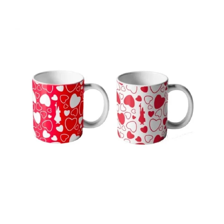 Bialetti - Kalp Desenli 2Li Kupa Seti