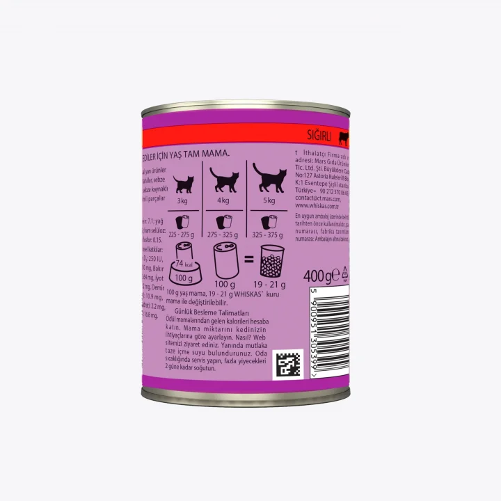 Biftekli 400 Gr x24, Kedi Yaş Mama