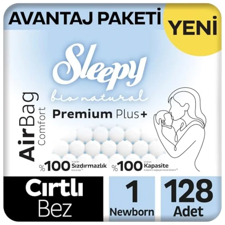 Bio Natural Premium Plus Airbag Comfort Avantaj Paketi Bebek Bezi 1 Numara Newborn 128 Adet