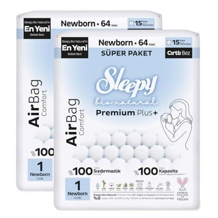 Bio Natural Premium Plus Airbag Comfort Avantaj Paketi Bebek Bezi 1 Numara Newborn 128 Adet
