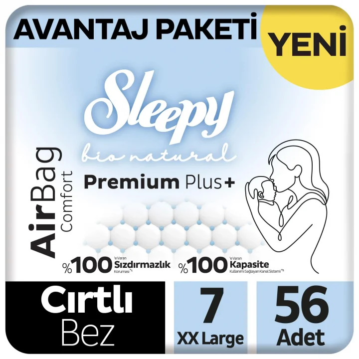 Bio Natural Premium Plus Airbag Comfort Avantaj Paketi Bebek Bezi 7 Numara Xxlarge 56 Adet
