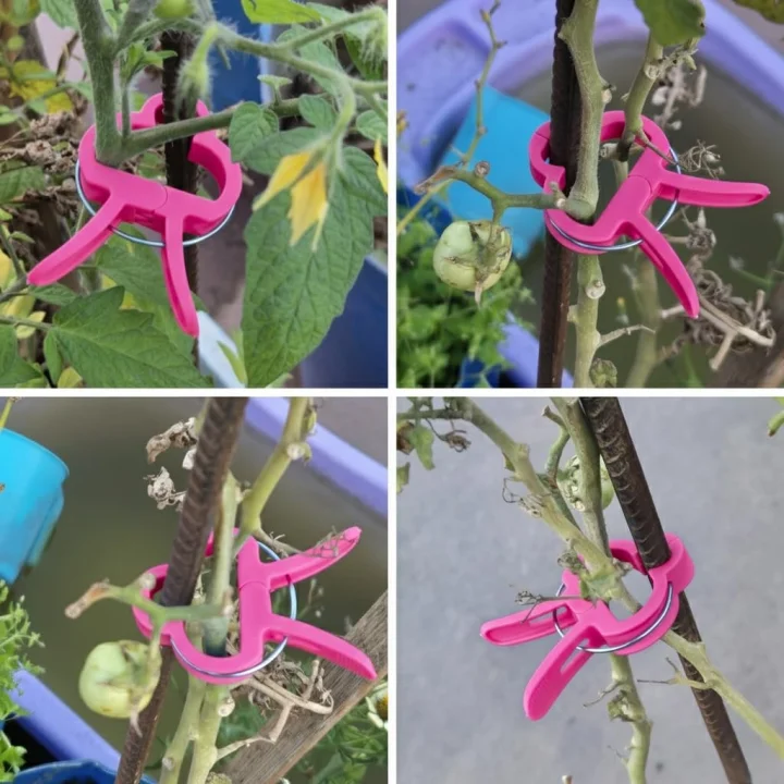 Bitki Bağlama Destek Mandalı 10 Adet Orta Boy (Pembe)