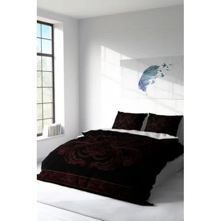 Black Baroque 3D Çift Kişilik Nevresim Takımı, monohome7358