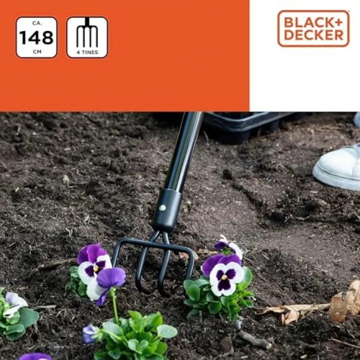 Black&Decker BXGTTO7007 Bahçe Tırmığı148 cm Siyah-Turuncu