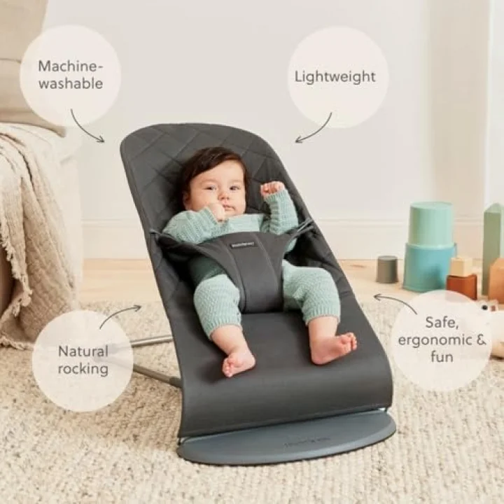 Bliss bebek beşiği, dokuma, klasik dikişli, antrasit gri