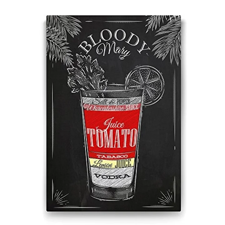 Bloody Mary Kokteyl Tarifi Tablosu - 100x140cm