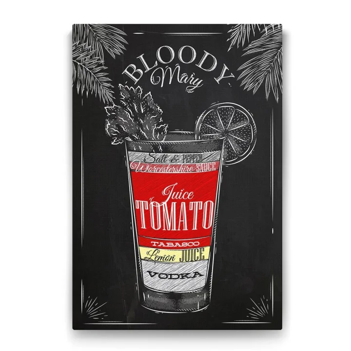 Bloody Mary Kokteyl Tarifi Tablosu - 100x140cm