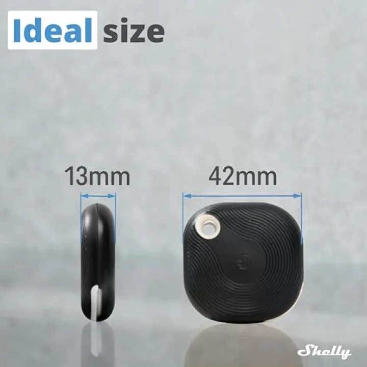 Blu Button Tough Siyah | Bluetooth kontrollü akıllı düğme | Cihazları kısma, açma ve kapatma ve sahneleri etkinleştirme, ev otomasyonu | Koruma sınıfı IP54 | iOS Android uygulaması
