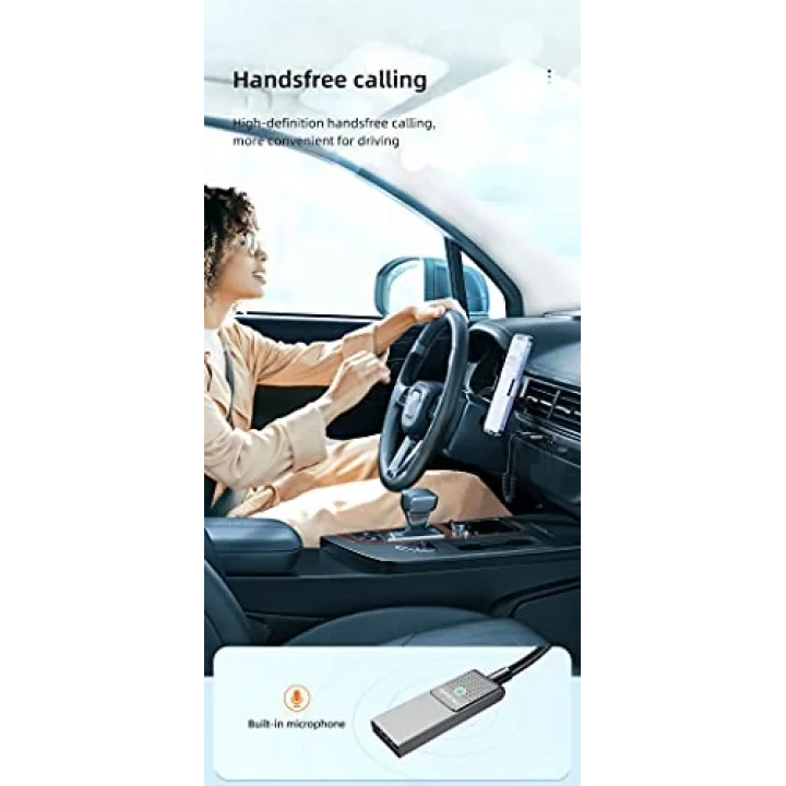 Bluetooth Car Receiver Aux, Gri