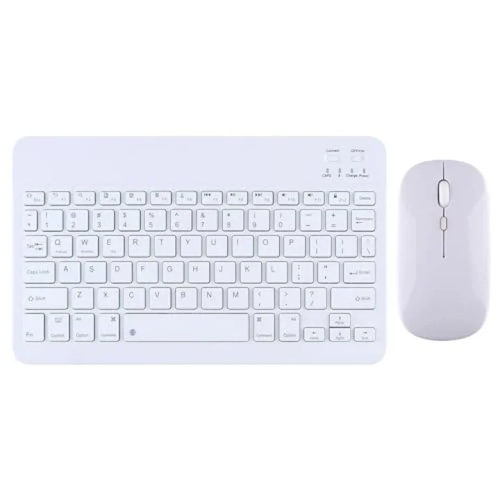 Bluetooth Ios Ipad Android Windows Uyumlu Klavye Mouse Seti - Sessiz - Şarjlı - Combo - Ultra İnce - Türkçe - Kablosuz Beyaz