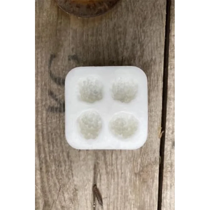 Böğürtlen Dörtlü Mum Kalıbı (Silikon) (2 x 1,7 x 2 cm) (Küçük Süsleme Kalıbı) 1 Adet